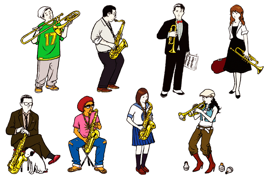 イラストレーターworks Sax Brass Magazine 雑誌イラスト